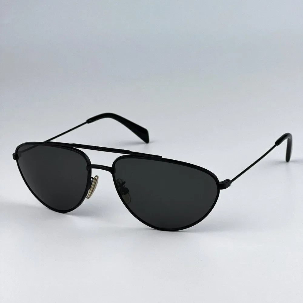 NEW Celine CL40077U 02A Matte Black Smoke Pilot Unisex Sunglasses CL 40077u